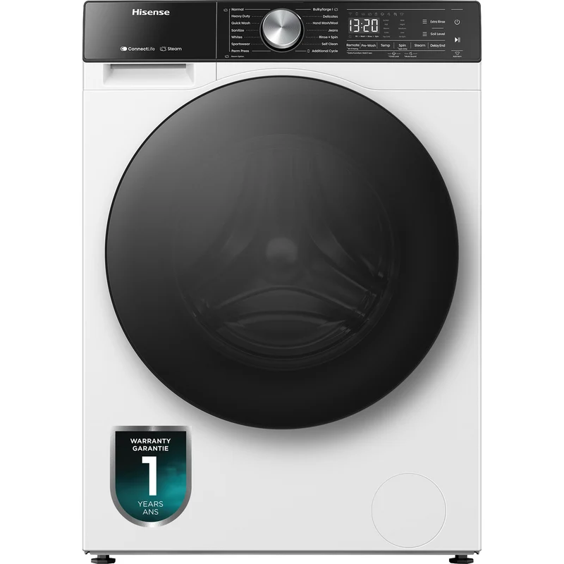 Hisense Laveuse à chargement frontal de 3.1 pi. cu. avec Lavage à la vapeur et Wi-Fi intégré WF5S2845BW