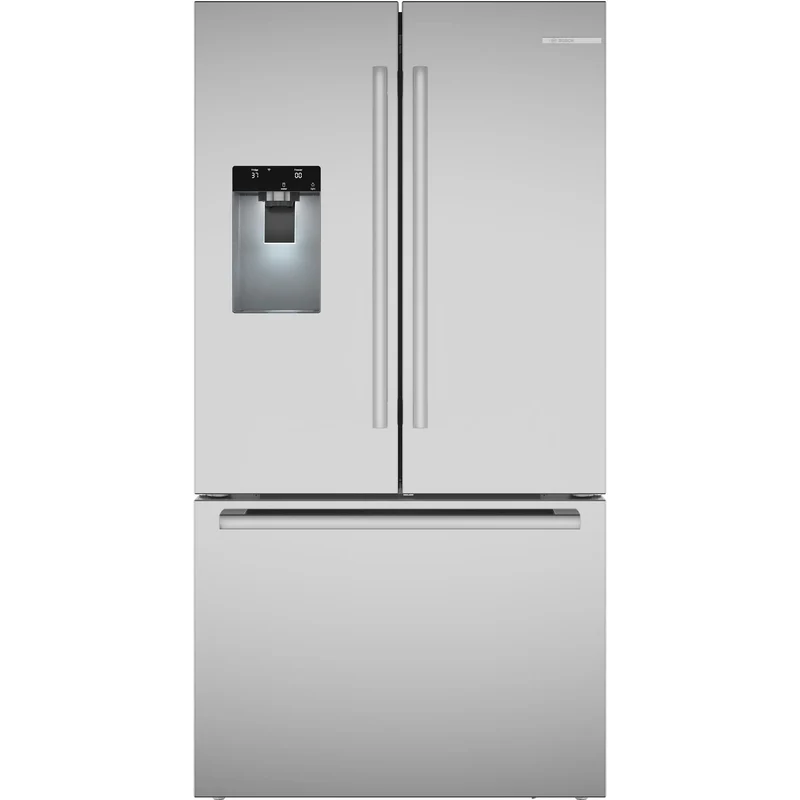 Bosch Réfrigérateur trois portes avec porte à deux battants à profondeur de comptoir de 36 pouces, 21,6 pi. cu. avec distributeur d'eau et de glaçons B36CD52SNS - 187457