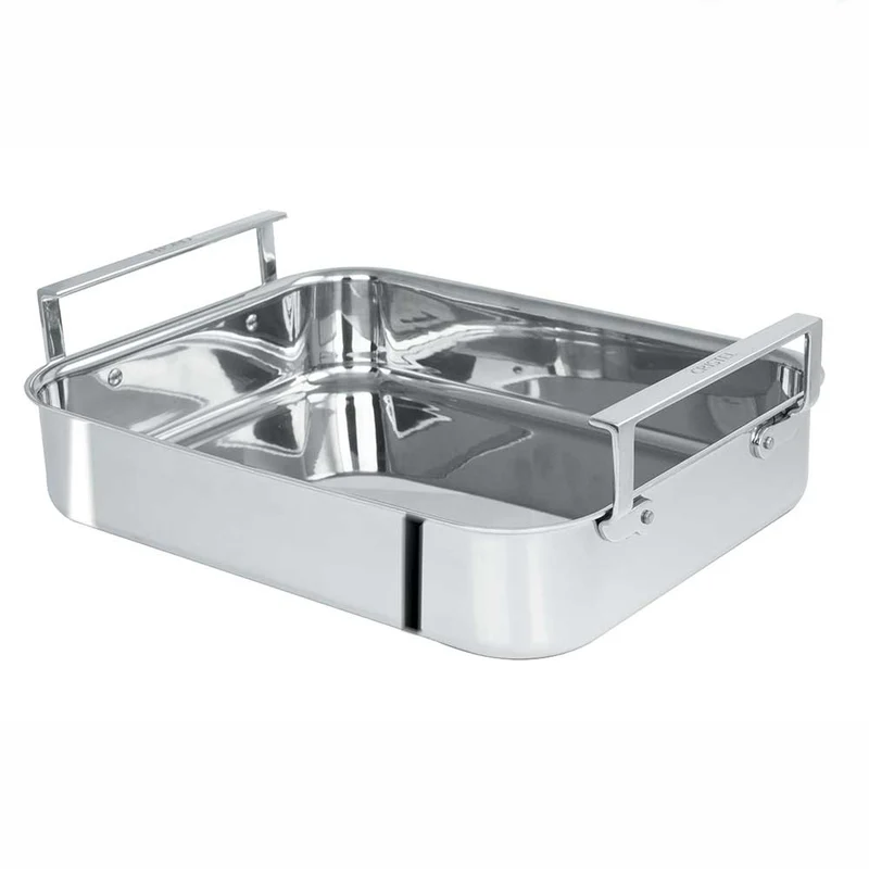 Plat rectangulaire four inox brillant 30 cm - CRISTEL