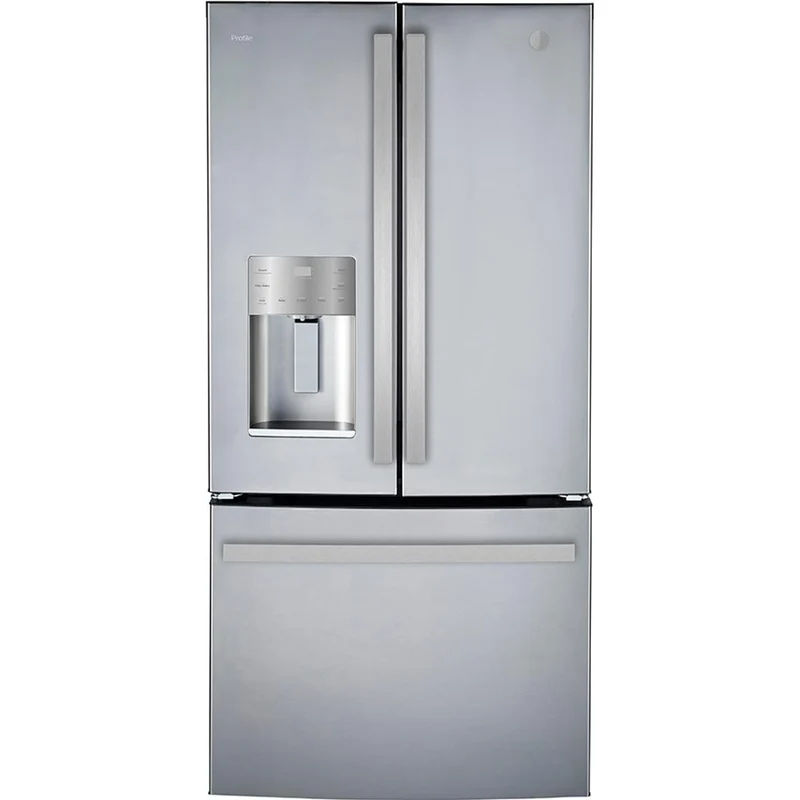 GE Profile Réfrigérateur trois portes avec porte à deux battants de 33 po, 17,5 pi cu avec technologie FrosGuard™ PYE18HYRCFS - 185086