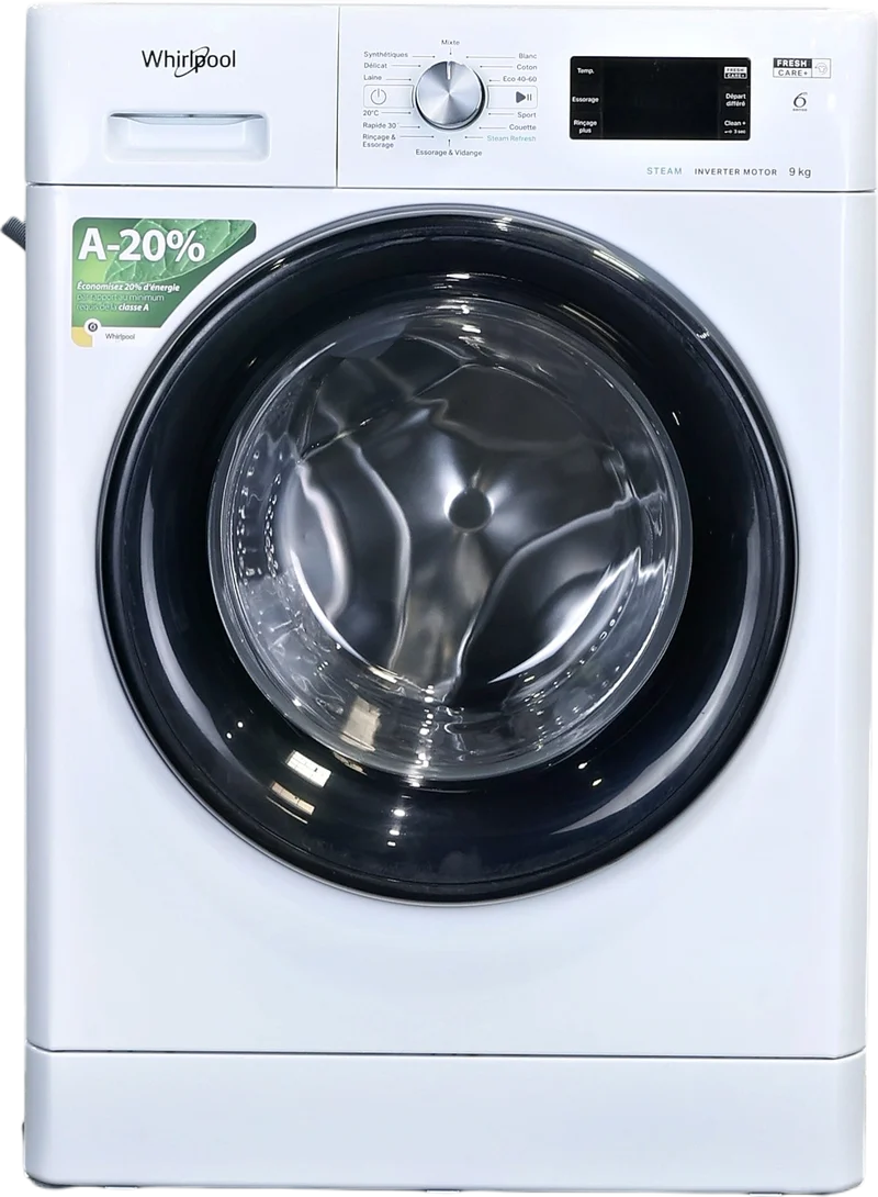 Lave-linge Hublot 9 kg Reconditionné WHIRLPOOL FFBP9489BVFR