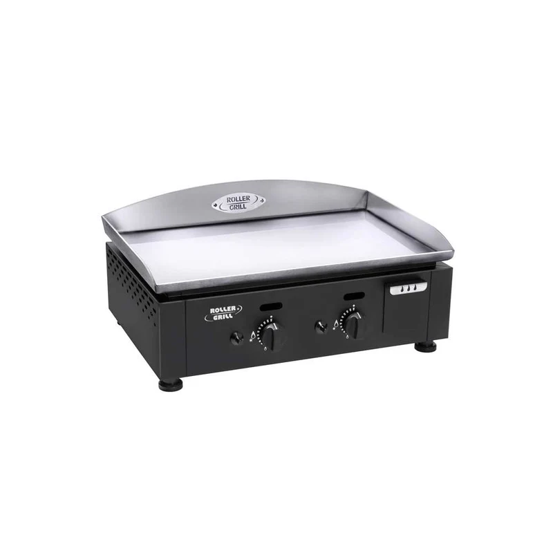 Plancha gaz plaque inox noir 2 brûleurs - ROLLER GRILL