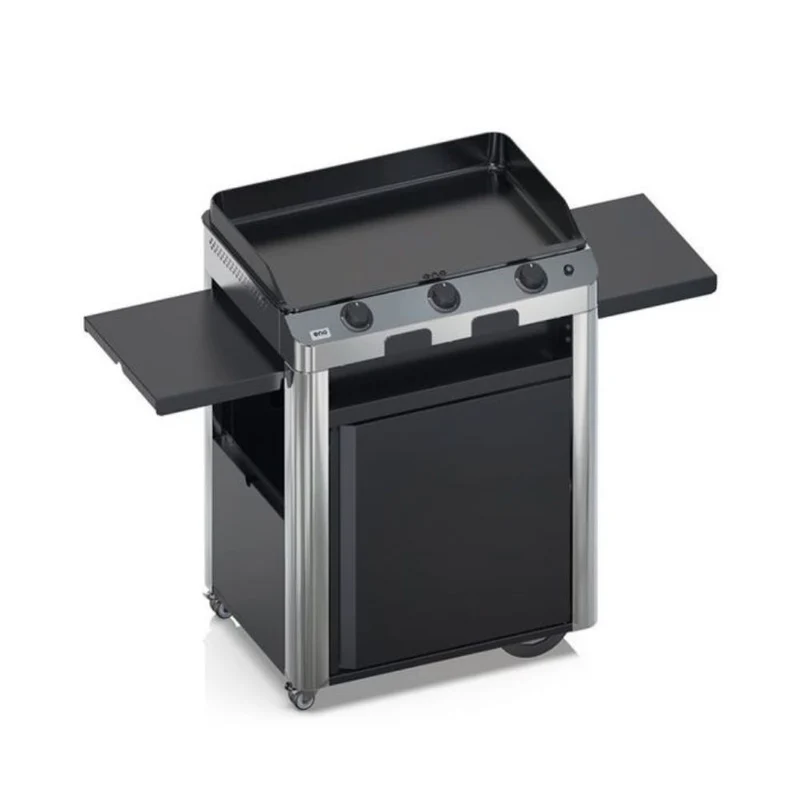 Plancha Gaz Fusion 75 sur Chariot Inox et Noir - ENO