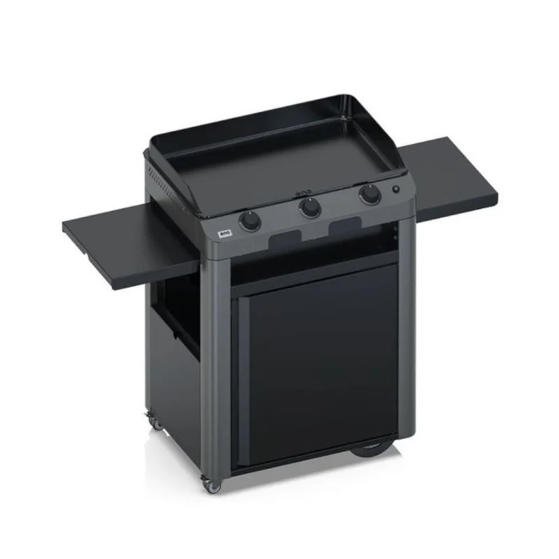 Plancha Gaz Fusion 75 sur Chariot Acier Gris Cargo - ENO