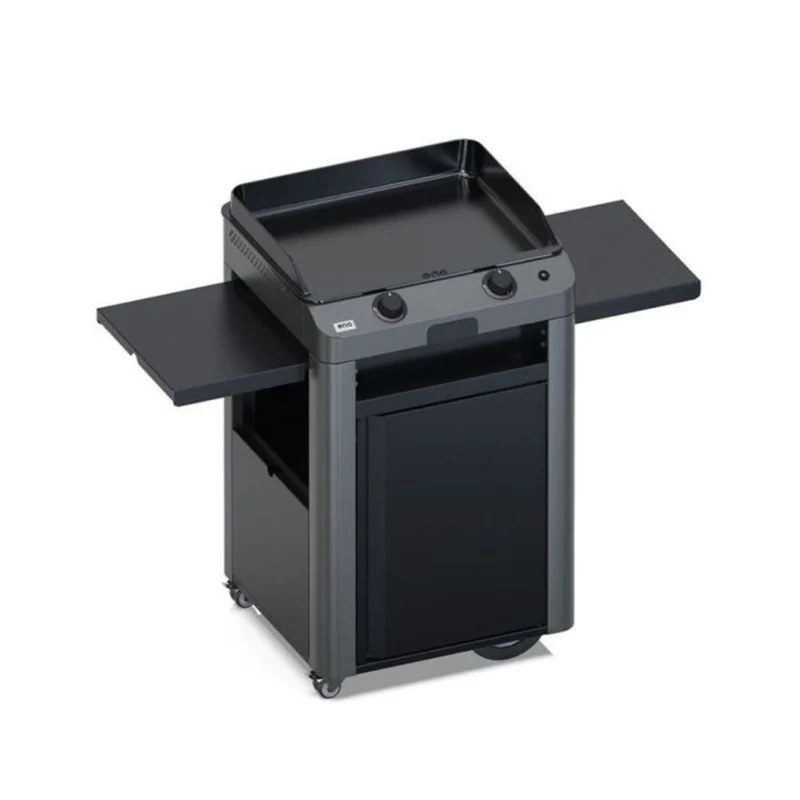 Plancha Gaz Fusion 60 sur Chariot Acier Gris Cargo - ENO