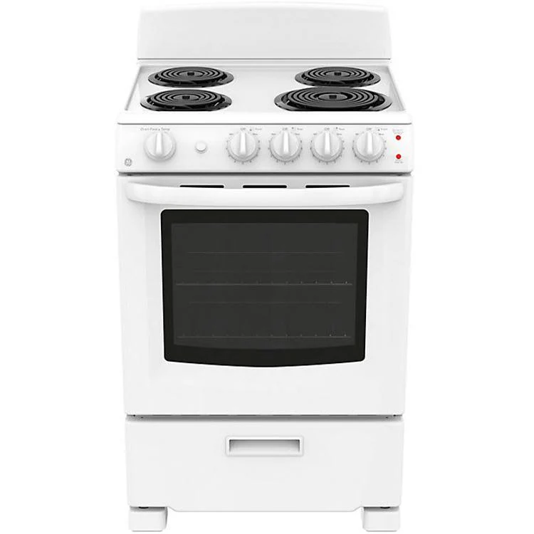 GE Cuisinière amovible électrique de 24 po. avec technologie Sensi-Temp JCAS300DMWW - 174474