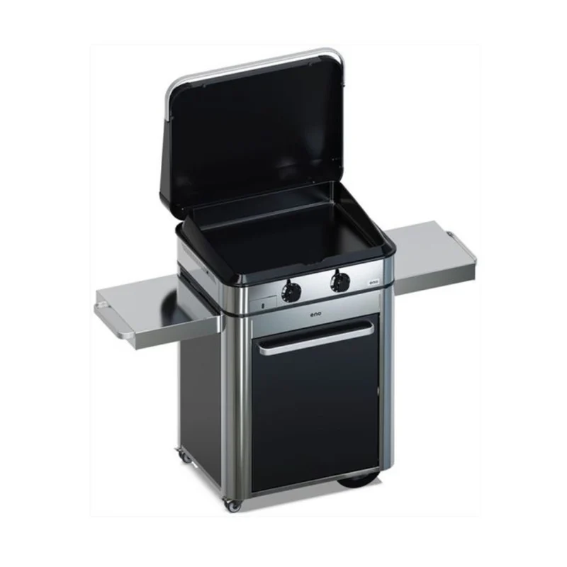 Plancha Gaz Enosign 65 sur Chariot Inox et noir - ENO