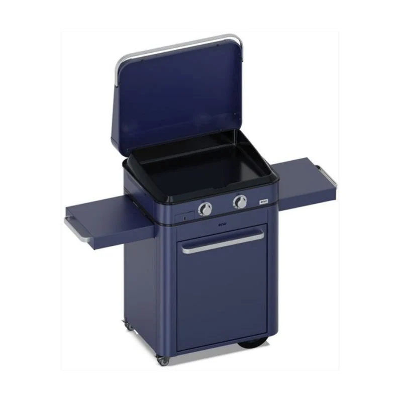 Plancha Gaz Enosign 65 sur Chariot Bleu Navy - ENO