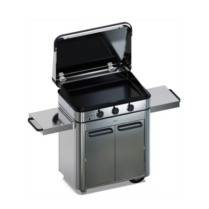 Plancha Gaz Enosign 80 cm sur Chariot Inox - ENO