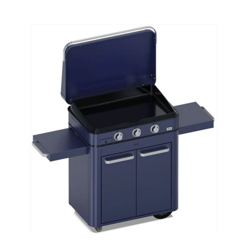 Plancha Gaz ENOSIGN 80 sur Chariot Bleu Navy - ENO