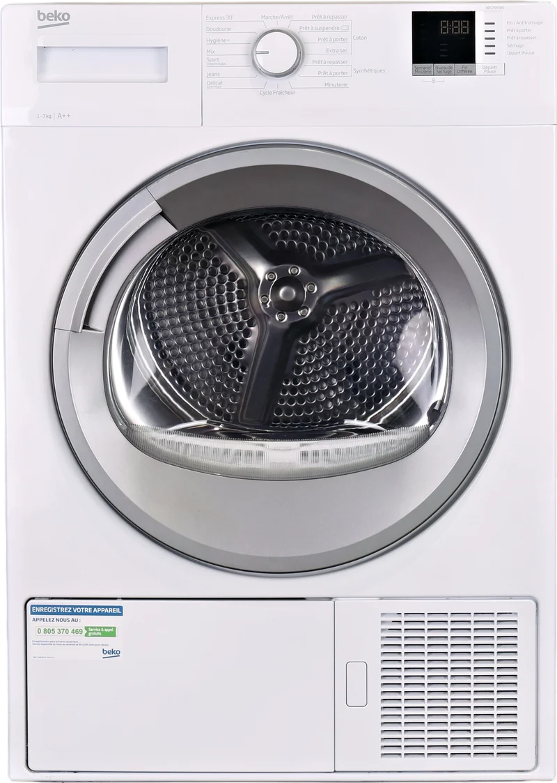 Seche-linge Pompe à Chaleur 7 kg Reconditionné BEKO BDS7435WS