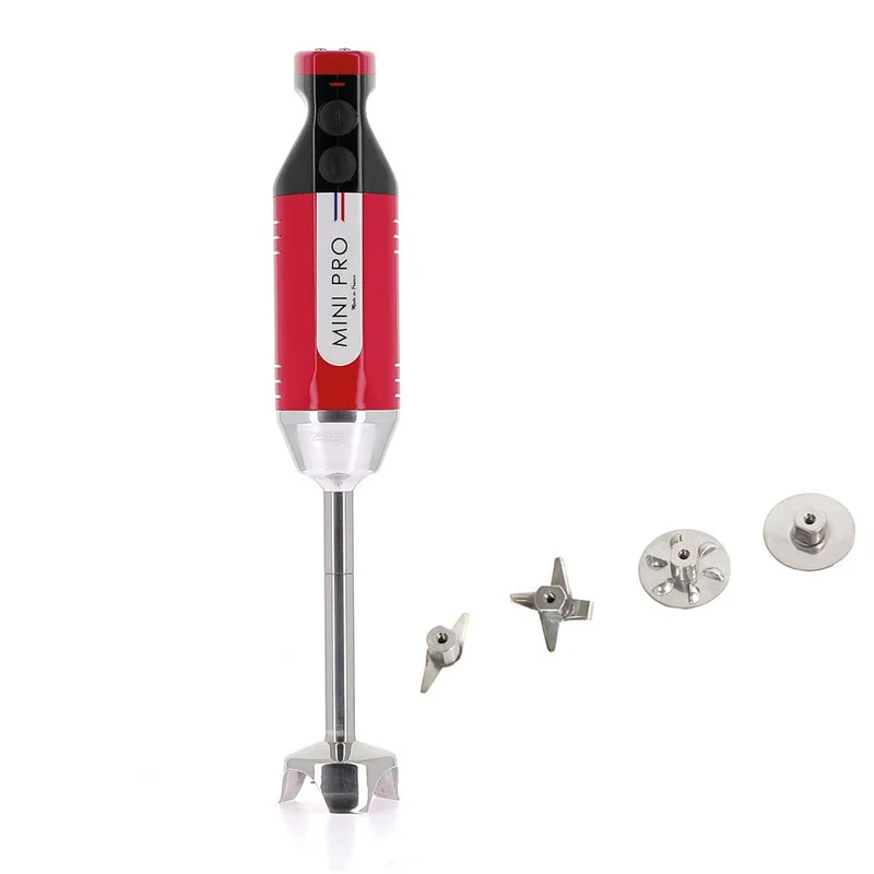 Mixeur plongeant polyvalent mini-pro Rouge Noir 4 couteaux - DYNAMIC