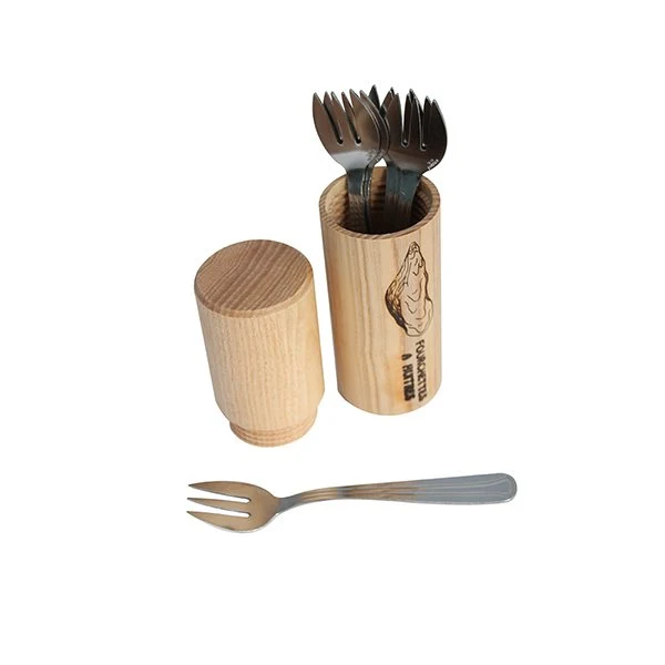 6 fourchettes à huitres + fourreau en bois Roger Orfèvre