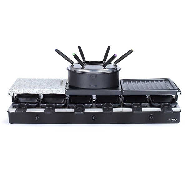 Appareil à raclette fondue 12 personnes 1650 W Livoo