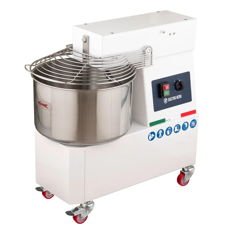 Pétrin à spirale PROFI 22 Litres 230V avec roulettes - tête fixe