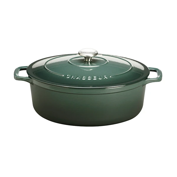 Cocotte ovale en fonte émaillée 33 cm vert mélèze Chasseur