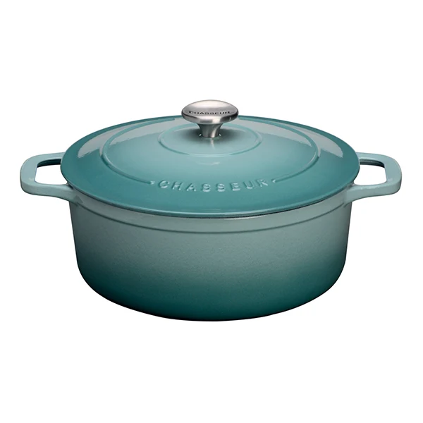 Cocotte ronde en fonte émaillée 28 cm bleu quartz Chasseur