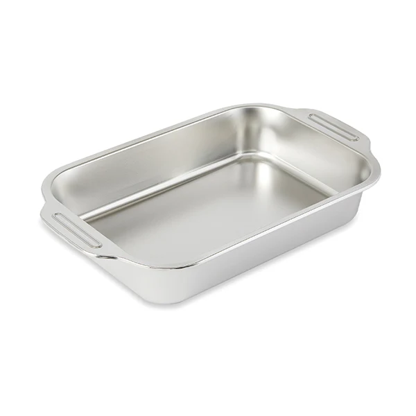 Plat à four inox rectangulaire avec anses 32 × 19 cm Mathon