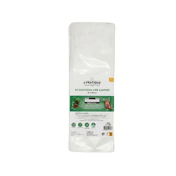 Sachet de 50 sacs sous-vide gaufrés 15 × 45 cm Le Pratique