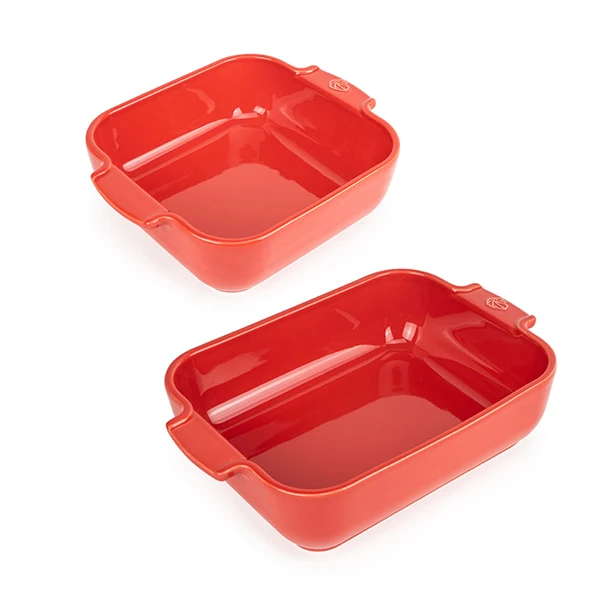 Set de 2 plats à four céramique Appolia rouge 21 et 25 cm Peugeot