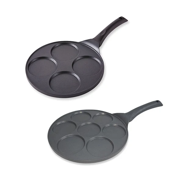 Lot de 2 poêles 7 mini blinis et 4 pancakes antiadhérentes à induction Mathon