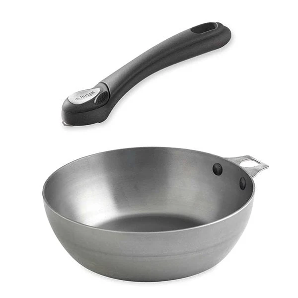 Lot sauteuse paysanne acier Minéral B 24 cm et manche amovible De Buyer