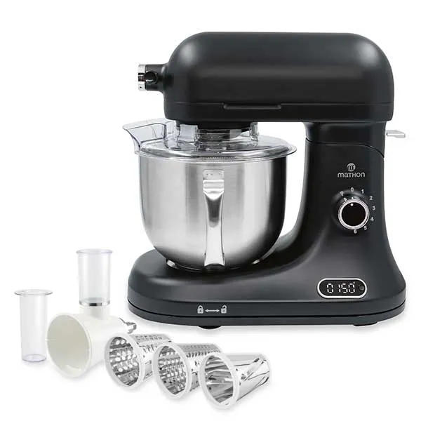 Lot robot pâtissier 5 L avec balance intégrée et kit tranchoir et râpes Mathon