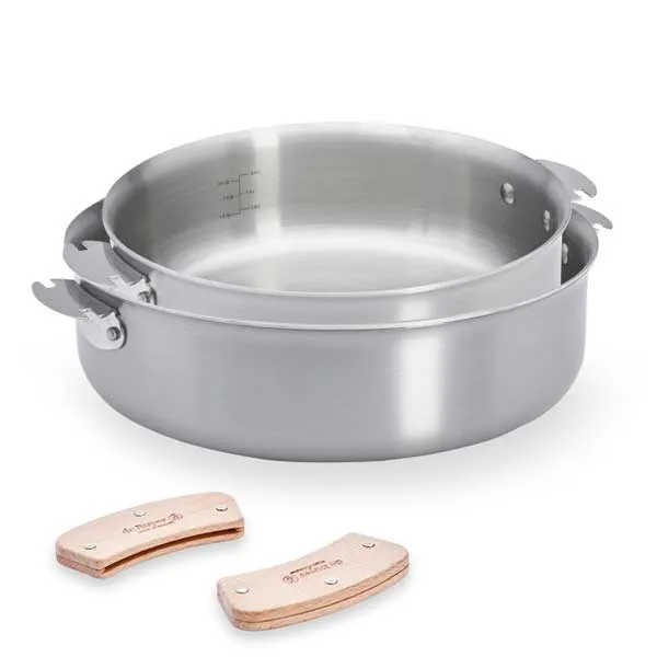 Lot 2 sauteuses tout inox Alchimy Loqy 24 et 28 cm et manche amovible De Buyer