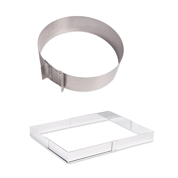 Lot cercle et rectangle à gâteau extensibles Mathon