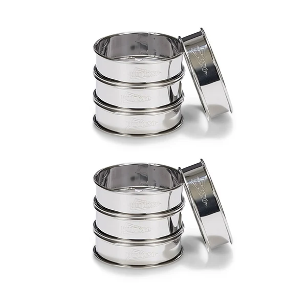 Lot de 8 cercles à tartes en inox 8cm Patisse