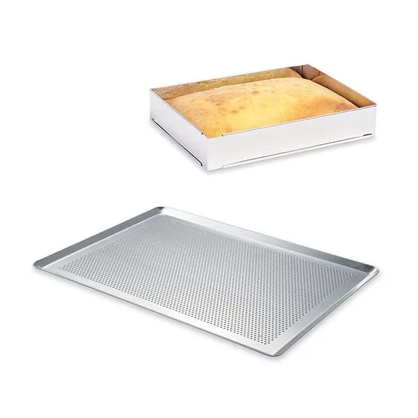 Lot plaque à pâtisserie perforée 40 cm + rectangle à gâteau extensible Mathon