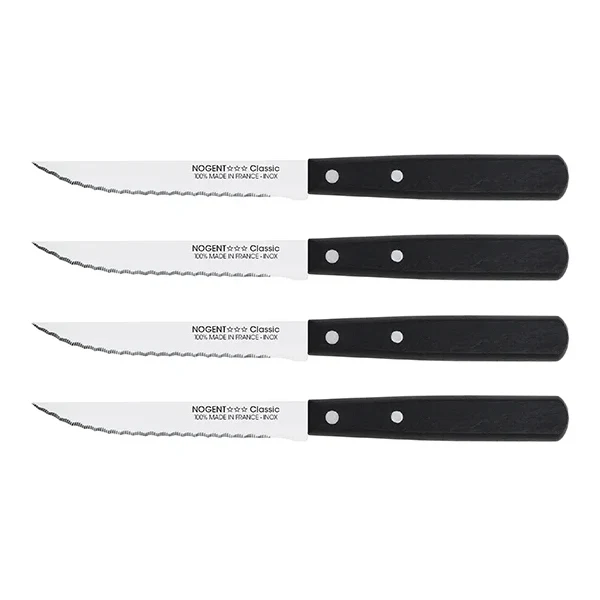 Lot de 4 couteaux à steak 11 cm noir Nogent