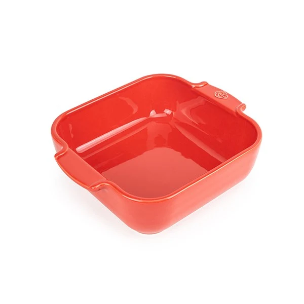 Plat à four céramique Appolia carré rouge 21 cm Peugeot