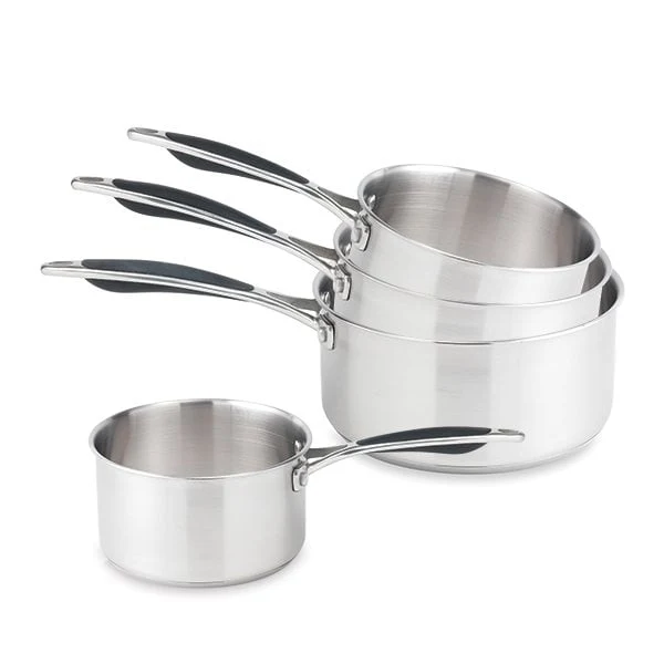 Lot 4 casseroles inox Excell'Inox 14, 16, 18 et 20 cm Mathon