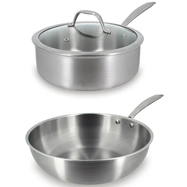 Lot wok 28 cm et sauteuse 24 cm tout inox Triply Menastyl