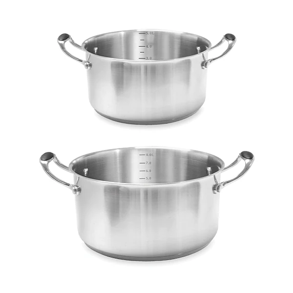 Lot 2 faitouts inox Excell’Inox 24 et 28 cm Mathon