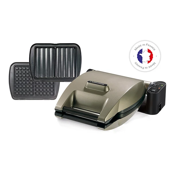 Gaufrier électrique 2 plaques Premium Gaufres® taupe 1200 W Lagrange