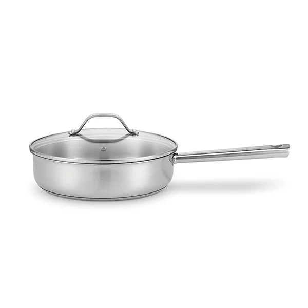 Sauteuse tout inox Cicla 24 cm et couvercle en verre Beka