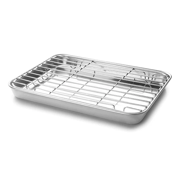 Plat à four en inox avec grille 26,5 cm Lacor