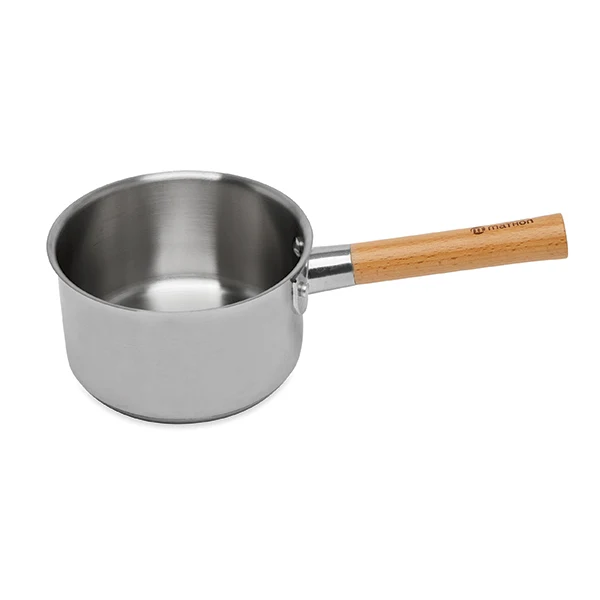 Casserole inox manche bois Natural’Inox 16 cm Mathon