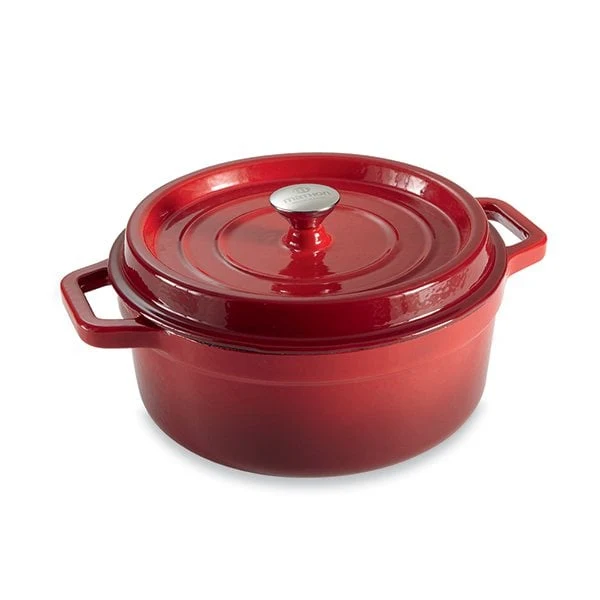 Cocotte en fonte ronde 28 cm 5,6 L rouge Mathon
