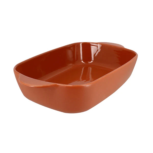 Plat à four rectangulaire Octave en grès terracotta 38 x 23 cm Menastyl