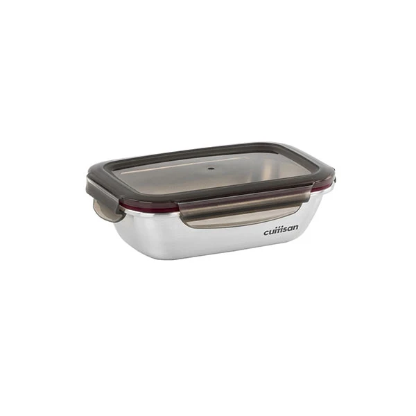 Boîte de conservation rectangulaire en inox 580 ml compatible micro-ondes Cuitisan