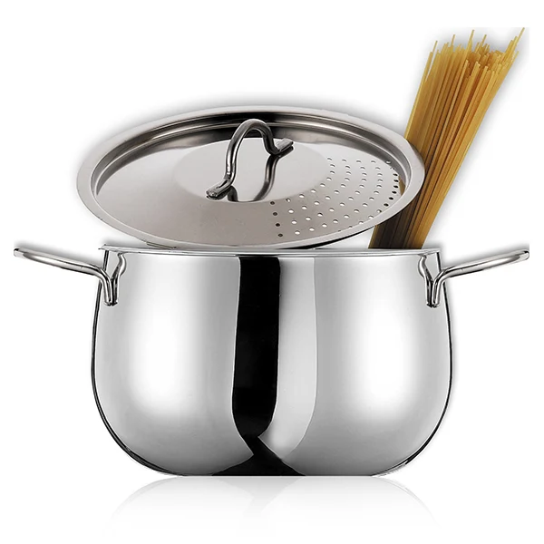 Cuit-pâtes en inox avec couvercle égouttoir 20 cm 4,5 L Inoxriv