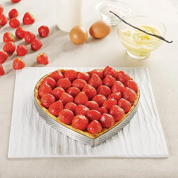 Cercle à tarte perforé Cœur 22 cm De Buyer
