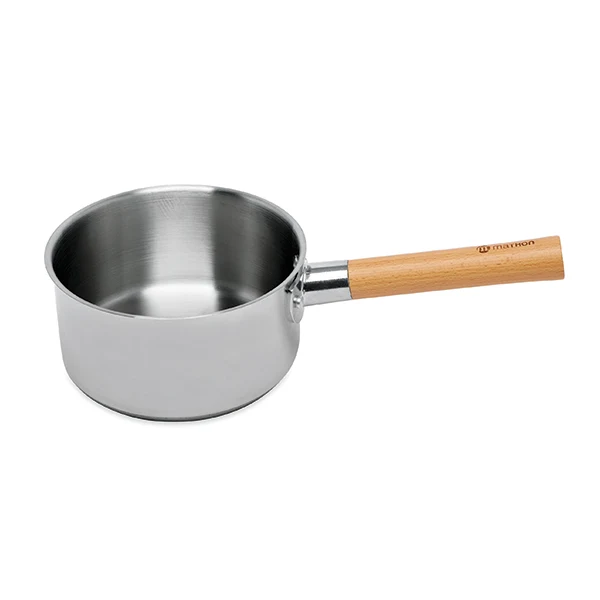 Casserole inox manche bois Natural’Inox 18 cm Mathon