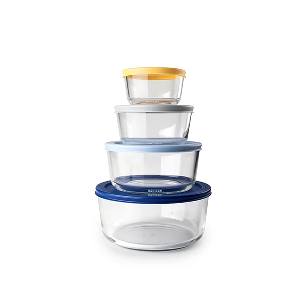 Set de 4 boîtes rondes en verre Ibili