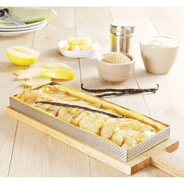 Cadre à tarte perforé rectangle 28 x 11 cm De Buyer
