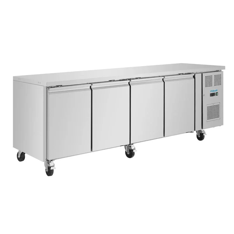 Table réfrigérée Polar Série U 4 portes 553 litres sur roulettes