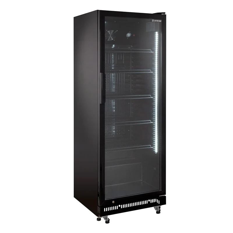 Armoire à boissons GKSE360, volume utile 360 litres, 5 Clayettes réglables, éclairage intérieur, verrouillable, noir